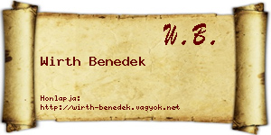 Wirth Benedek névjegykártya