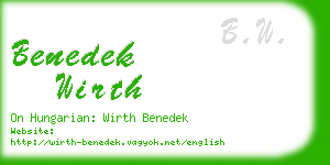 benedek wirth business card